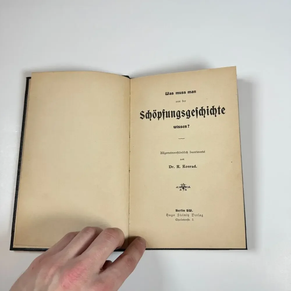 Creation History by Dr R Konrad Antique Book German Language